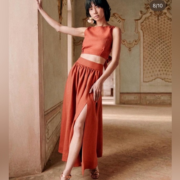 Sezane Sophie Skirt Terre - Size 6 - Picture 2 of 10